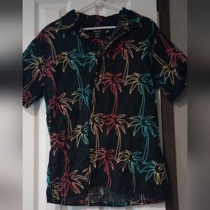 Rue 21 Neon Palm Tree Hawaiian Shirt